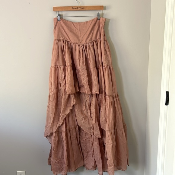 erika pena RITA HIGH LOW BOHEMIAN SKIRT Ruffle Hand Dyed Sz M/L NEW - Picture 5 of 16